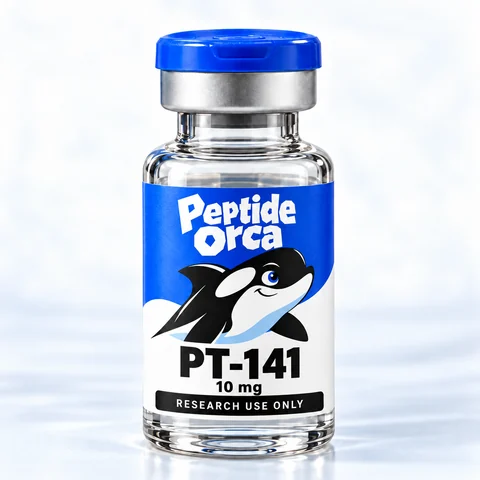 Peptide Orca PT-141 10 mg laboratory research vial packaging concept