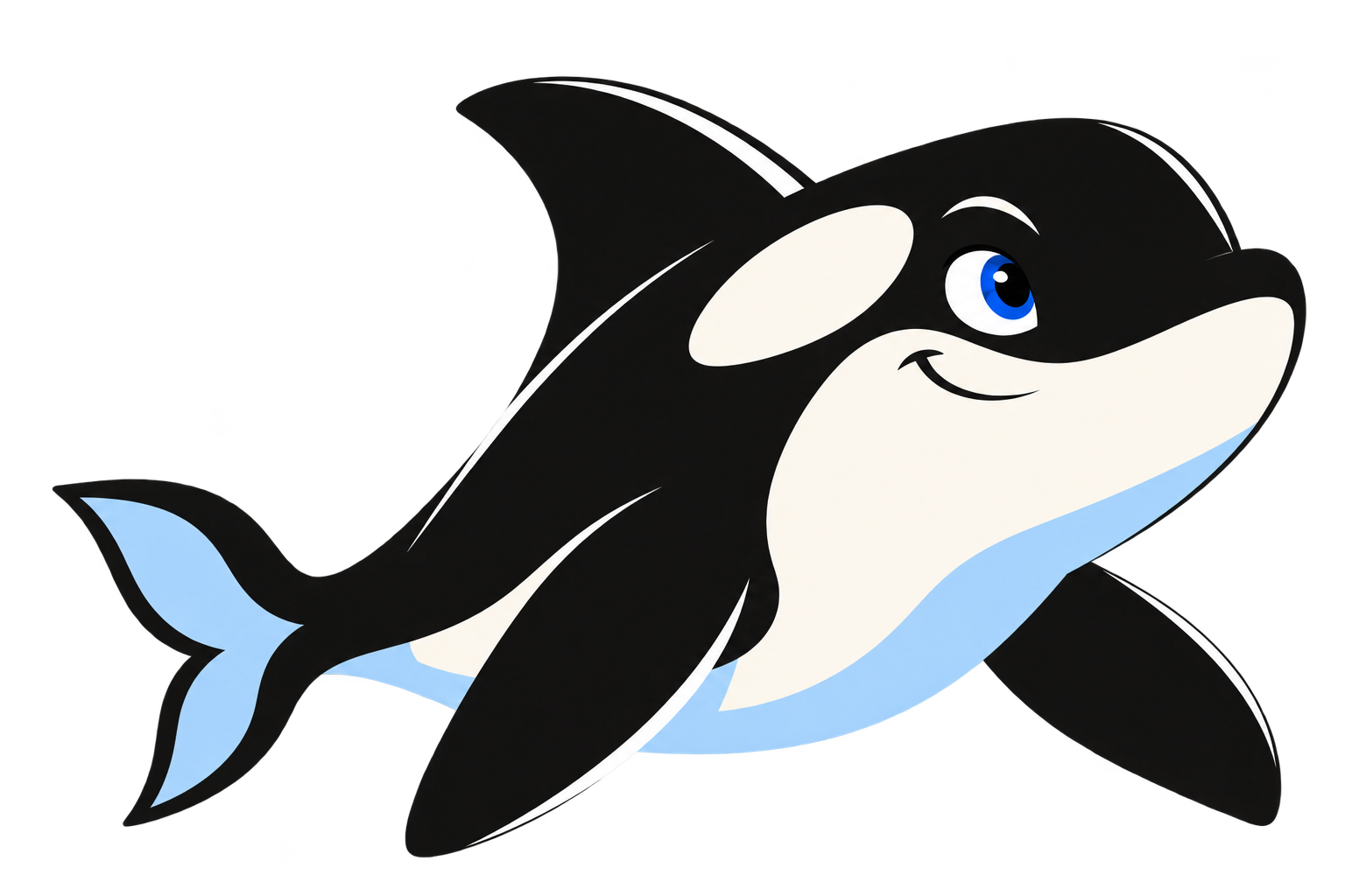 The smiling Peptide Orca mascot